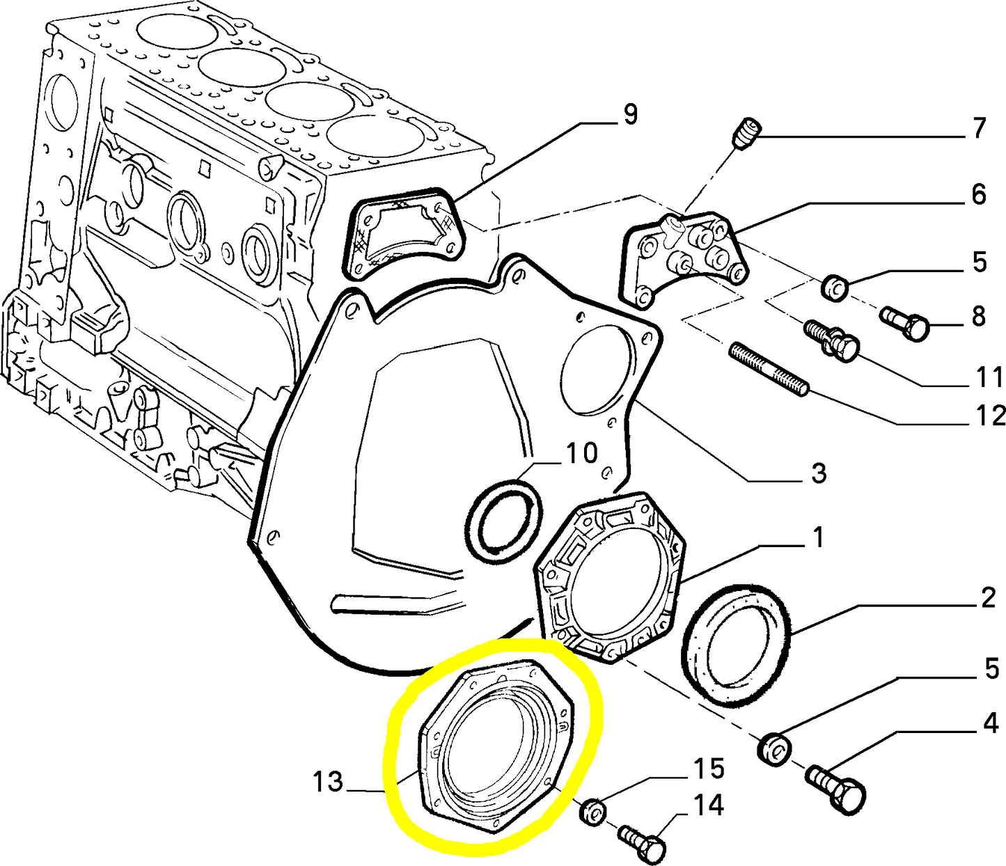 Lancia Thema TD Fiat Croma TD Coperchio Basamento Motore Nuovo Originale 4862154 98437209