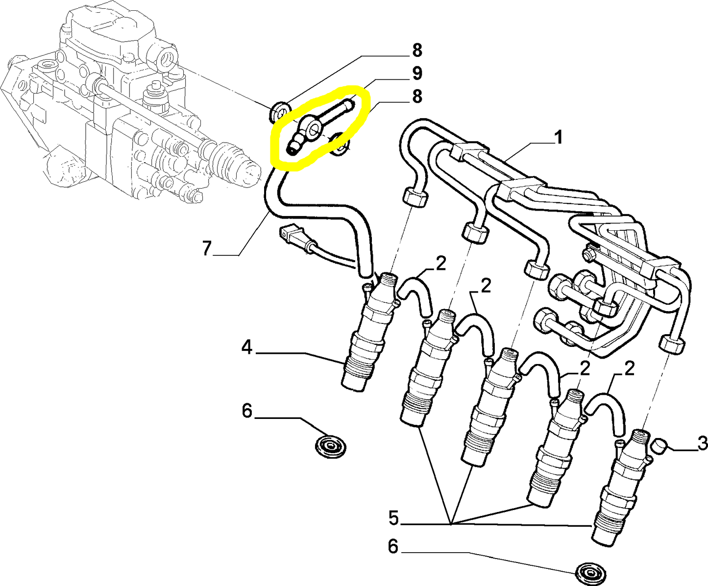 Lancia K TD Raccordo Impianto Iniezione Nuovo Originale 4453998 7633765 - Raggi's Collectibles' Automotive Art