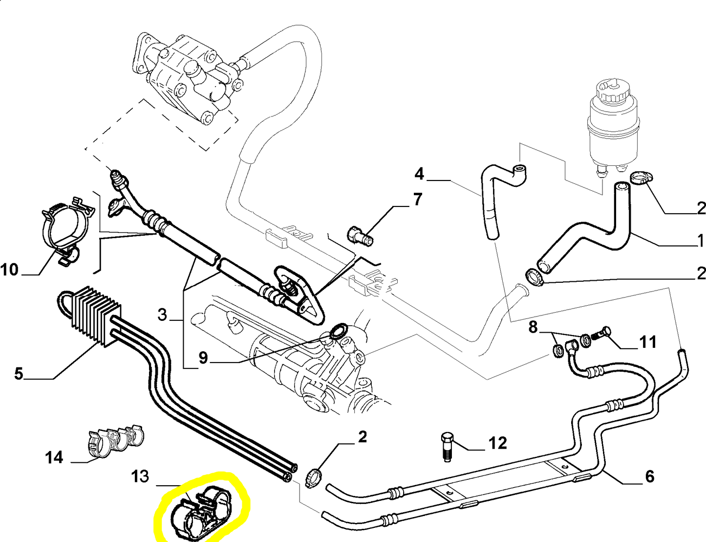 Lancia Thema 2000 TB e K Molletta Tubo Servosterzo Nuova Originale 7673078 60807487