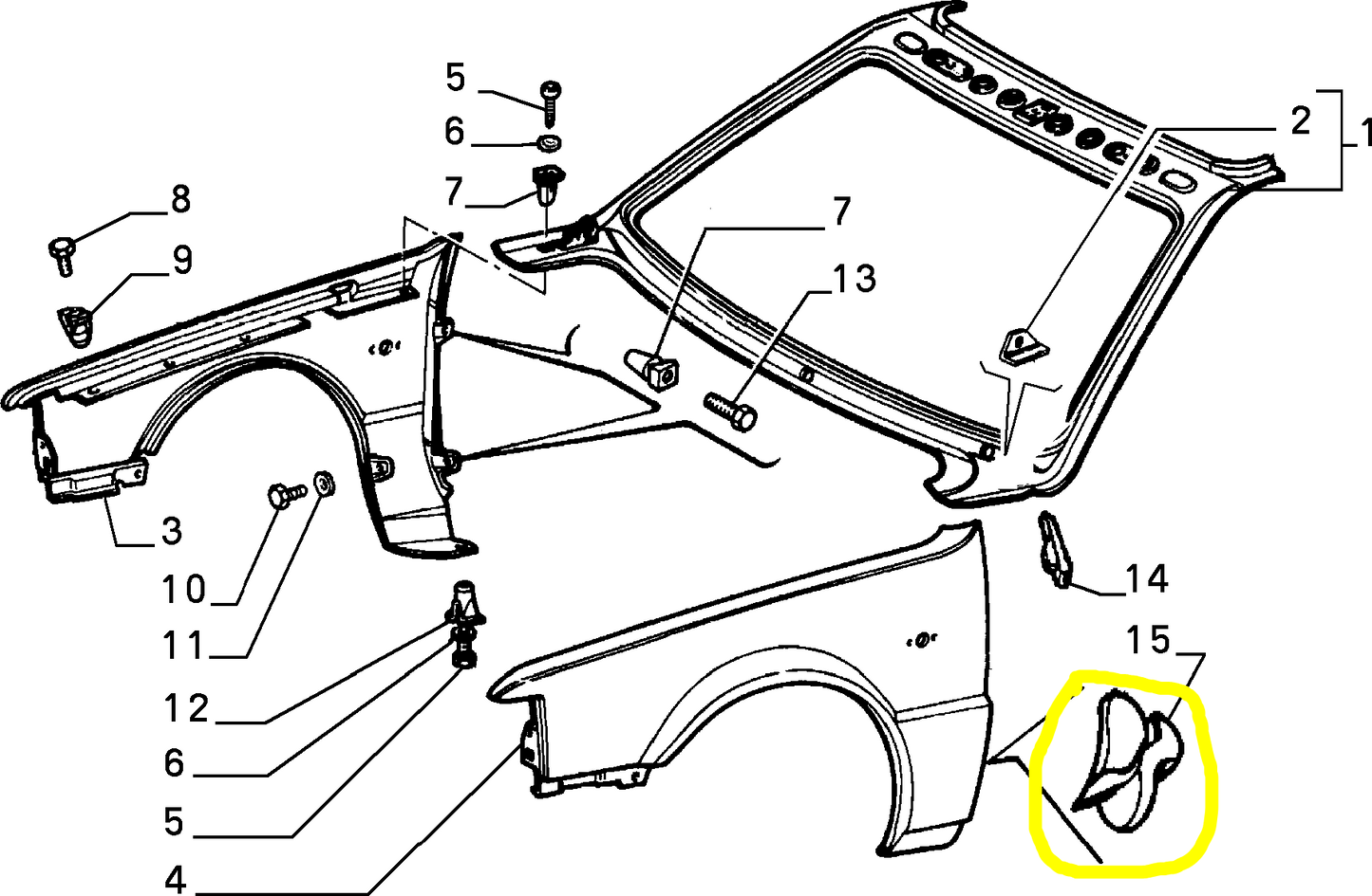 Lancia Thema Fiat Croma Tappo Inferiore Parafango Anteriore Destro Nuovo Originale 82439236