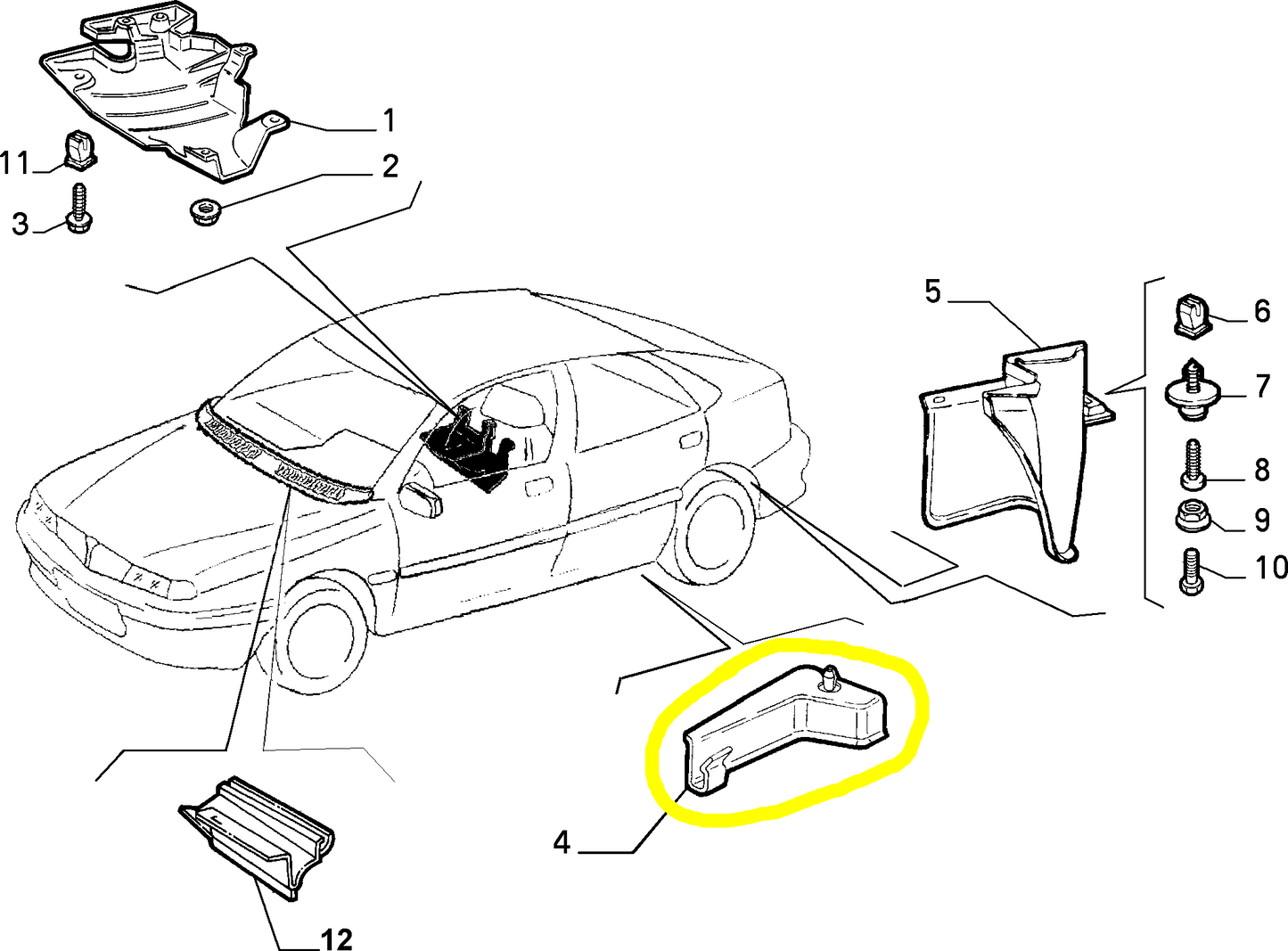 Lancia Delta e Dedra Riparo Porta Portiera Sportello Posteriore Sinistro Nuovo Originale 82454599