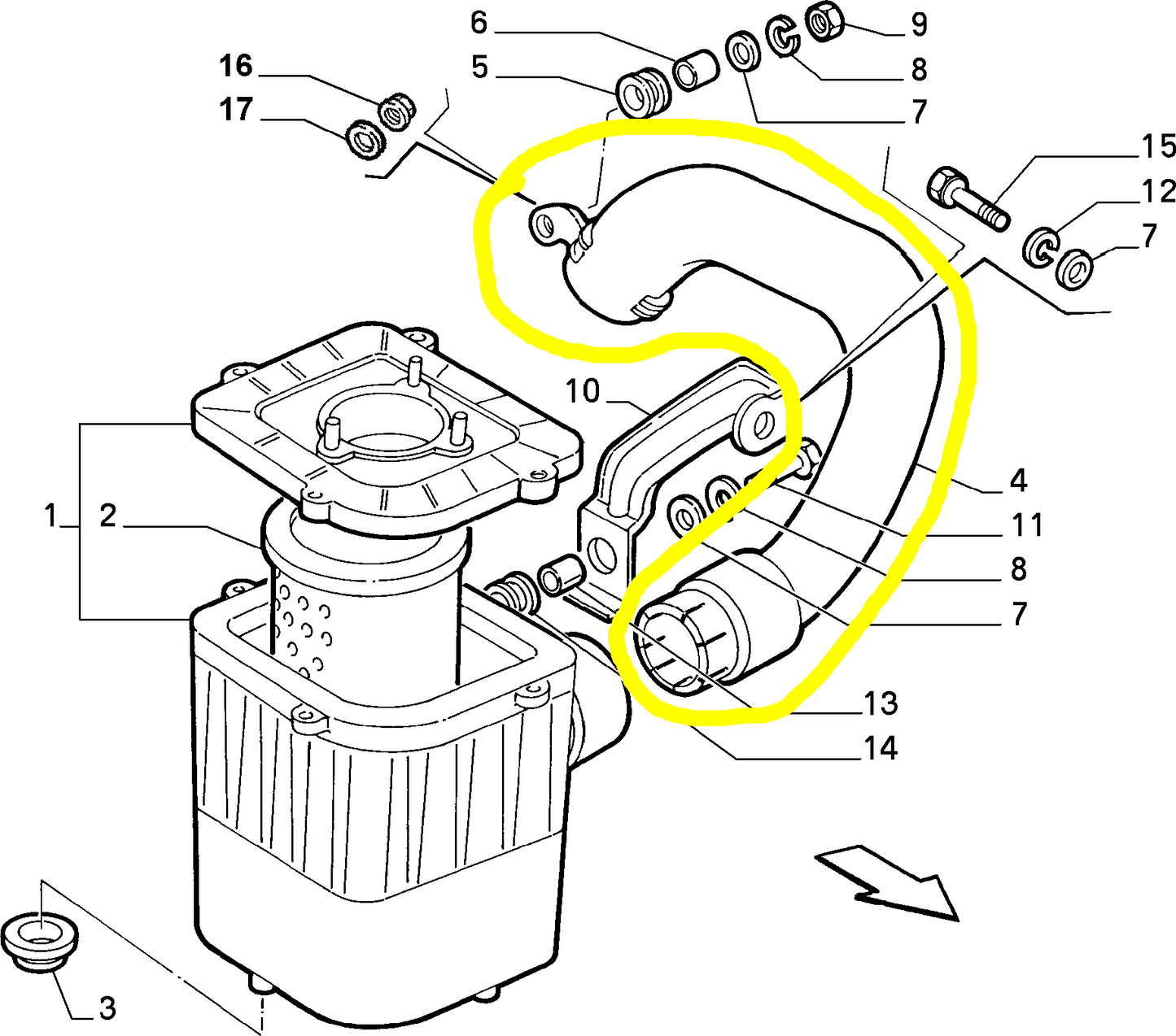 Lancia K Air Filter Box Union New Original 60606825