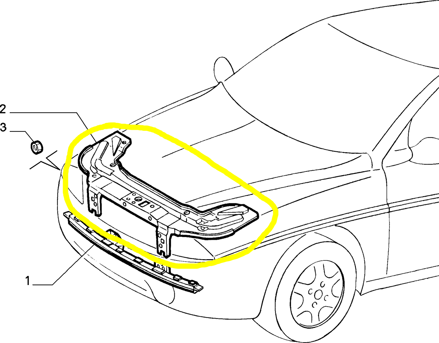 Lancia Y Ossatura Anteriore Nuova Originale 46843260 46744210