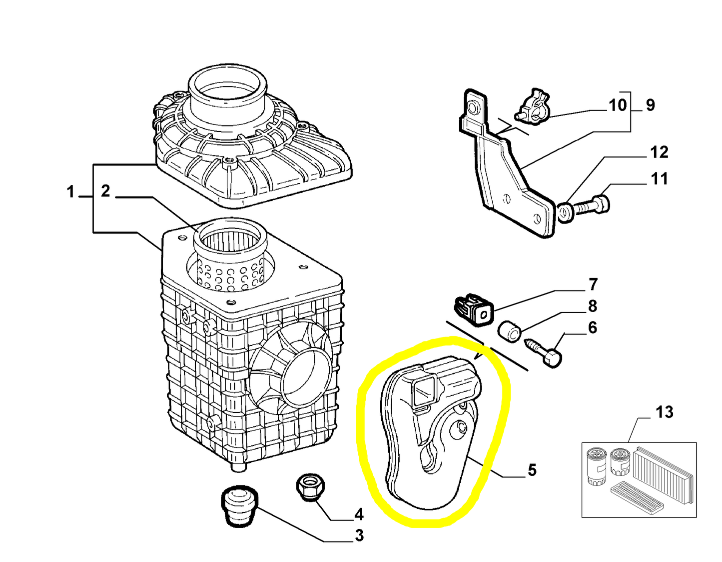 Lancia Lybra Presa Aria Scatola Filtro Aria Nuova Originale 7786256