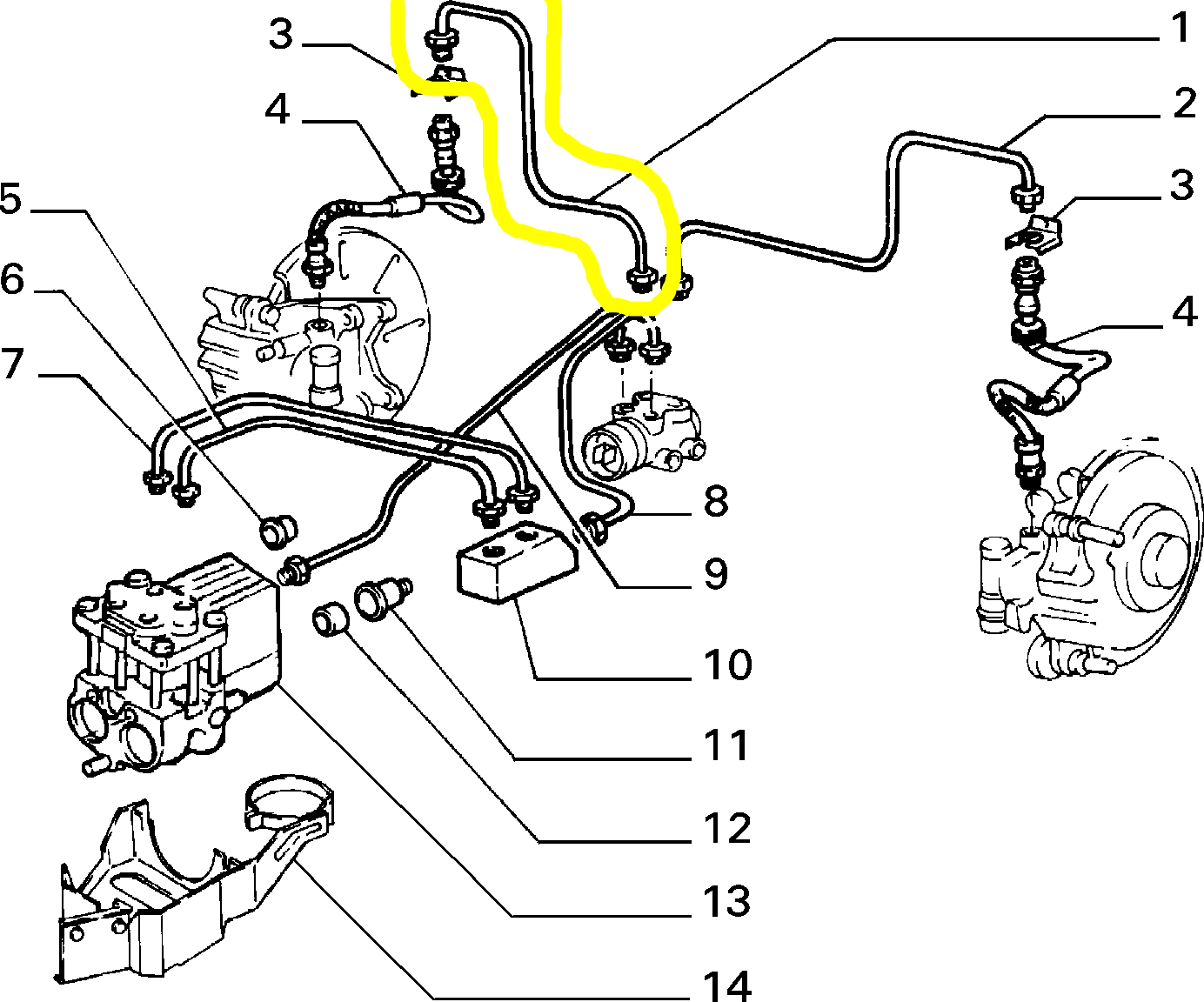 Lancia Delta Integrale Rear Right Brake Caliper Pipe New Original 82450655