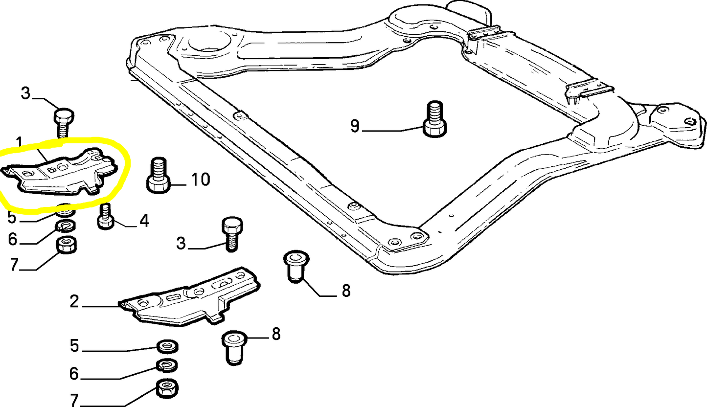 Lancia Thema TD Fiat Croma Engine Suspension Reinforcement New Original 82472034 82481007