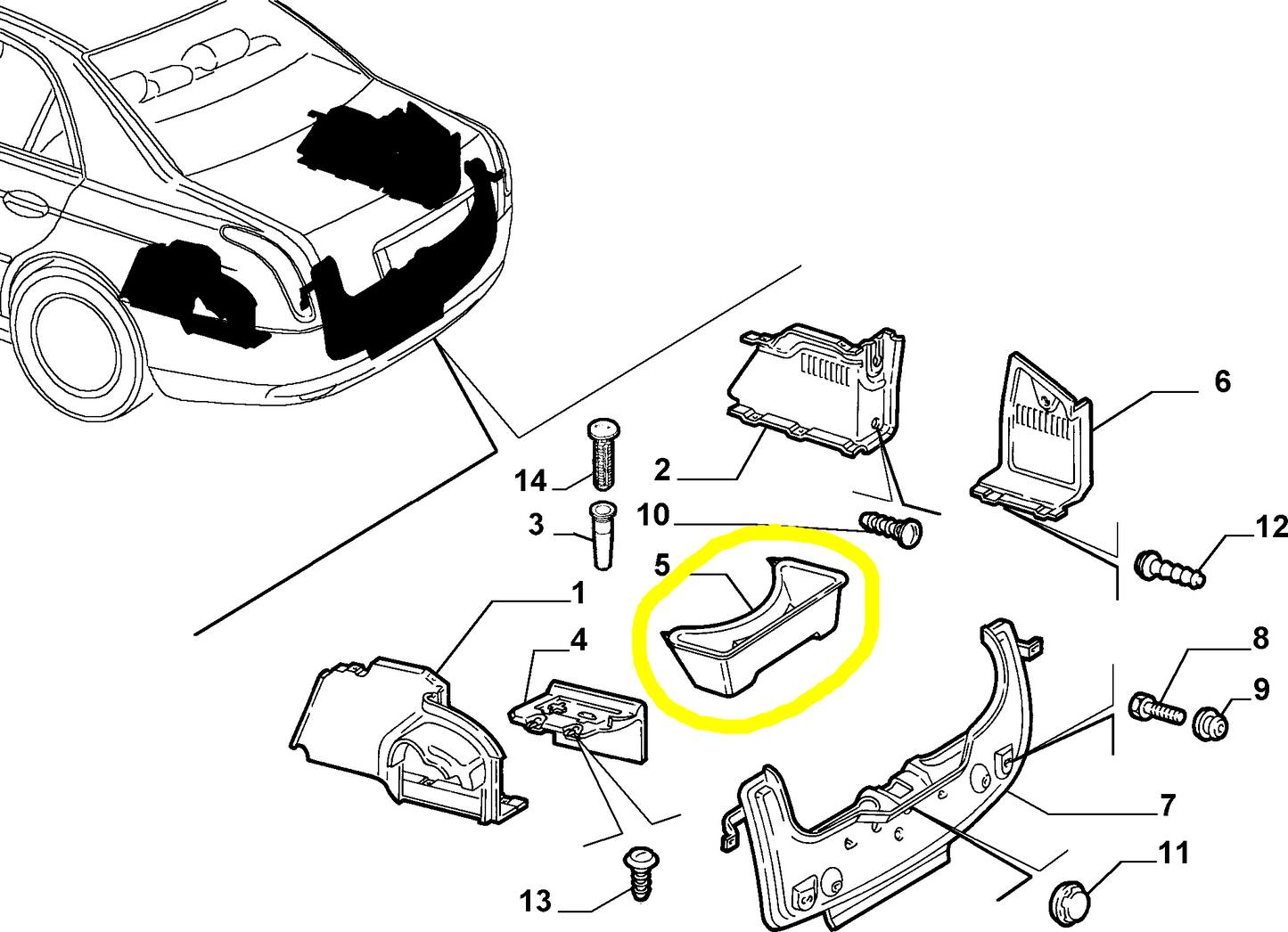 Lancia Thesis Trunk Container New Original 60682257