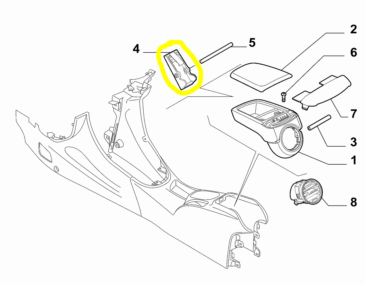 Lancia Delta Fiat Bravo Dispositivo Chiusura Bracciolo Anteriore Nuovo Originale 71748981