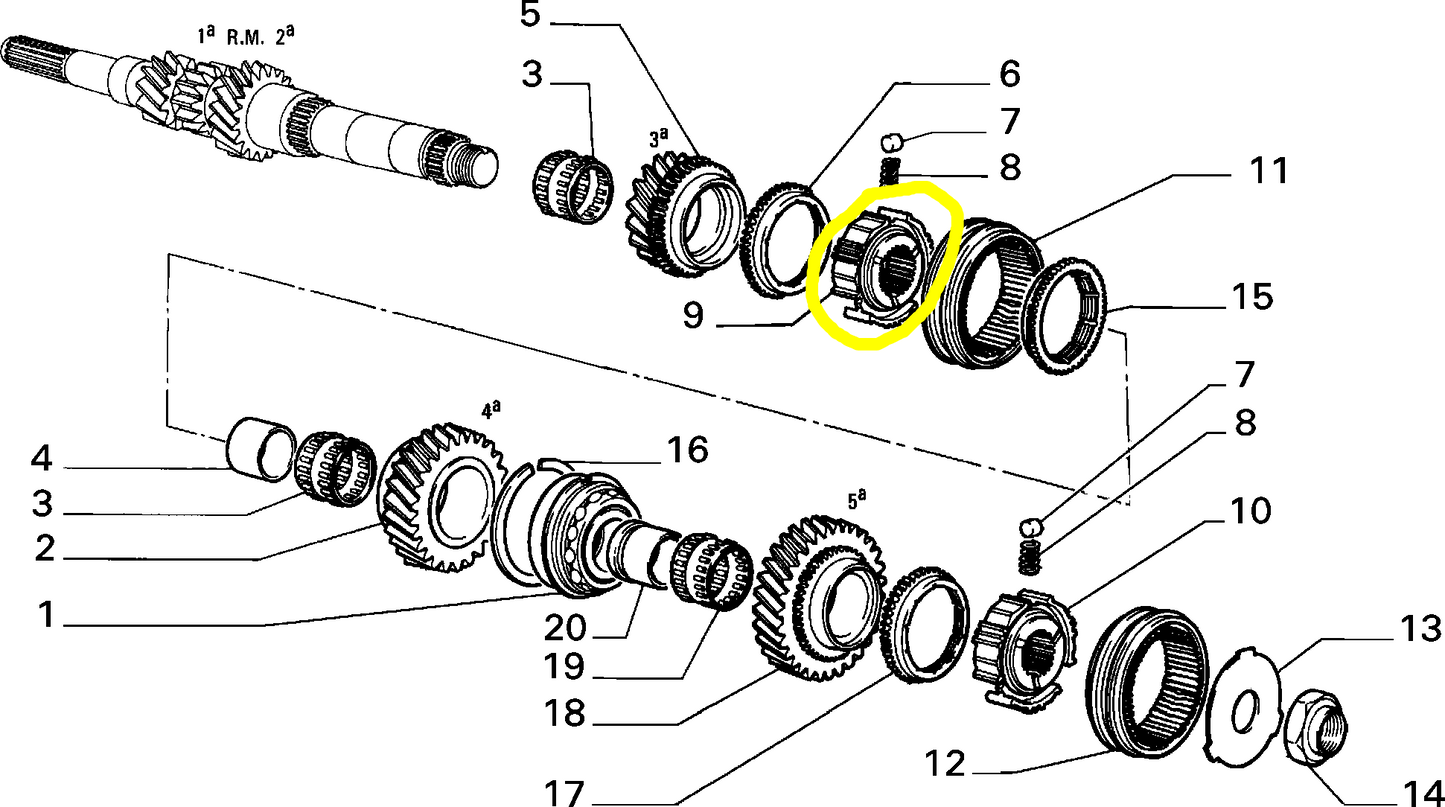 Lancia Delta 1600 R86 e Dedra Mozzo 3° Velocità Nuovo Originale 7649337 7605043