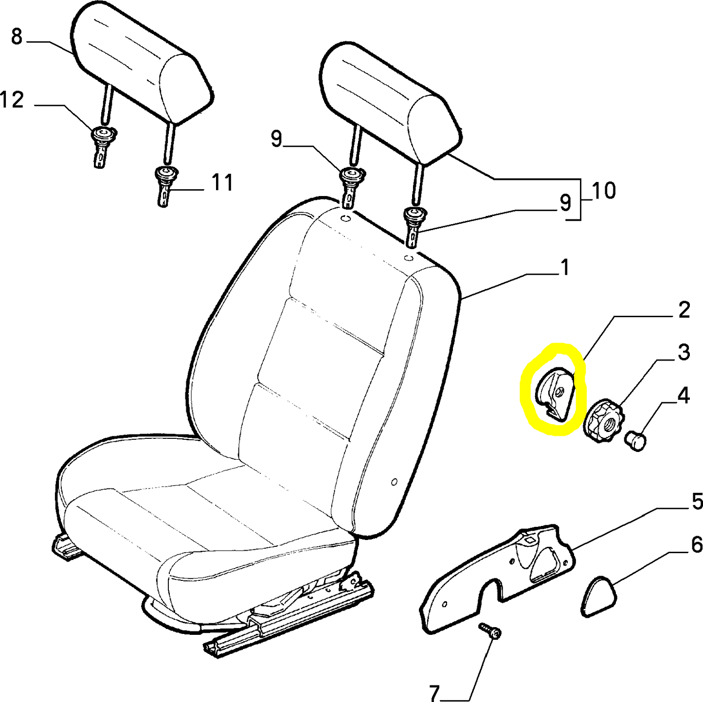 Lancia K Front Left Seat Cover New Original 120599061