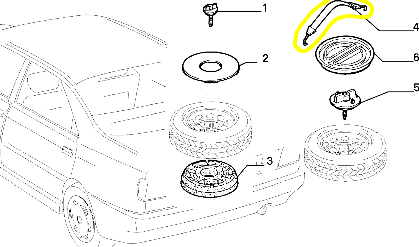 Lancia Dedra Cinghia Fissaggio Ruota di Scorta Nuova Originale 7647347 60805947