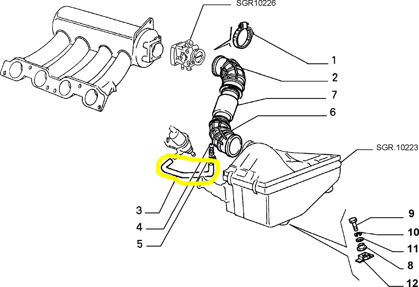 Lancia Delta R86 Injection System Hose New Original 82428041