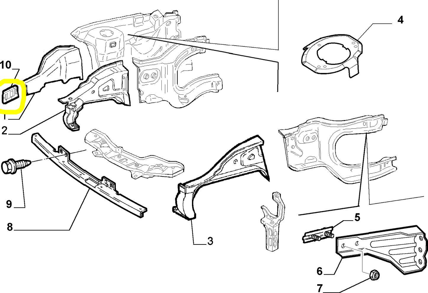 Lancia Lybra Alfa Romeo 156 Front Left Boxed Panel New Original 60621993 60816292