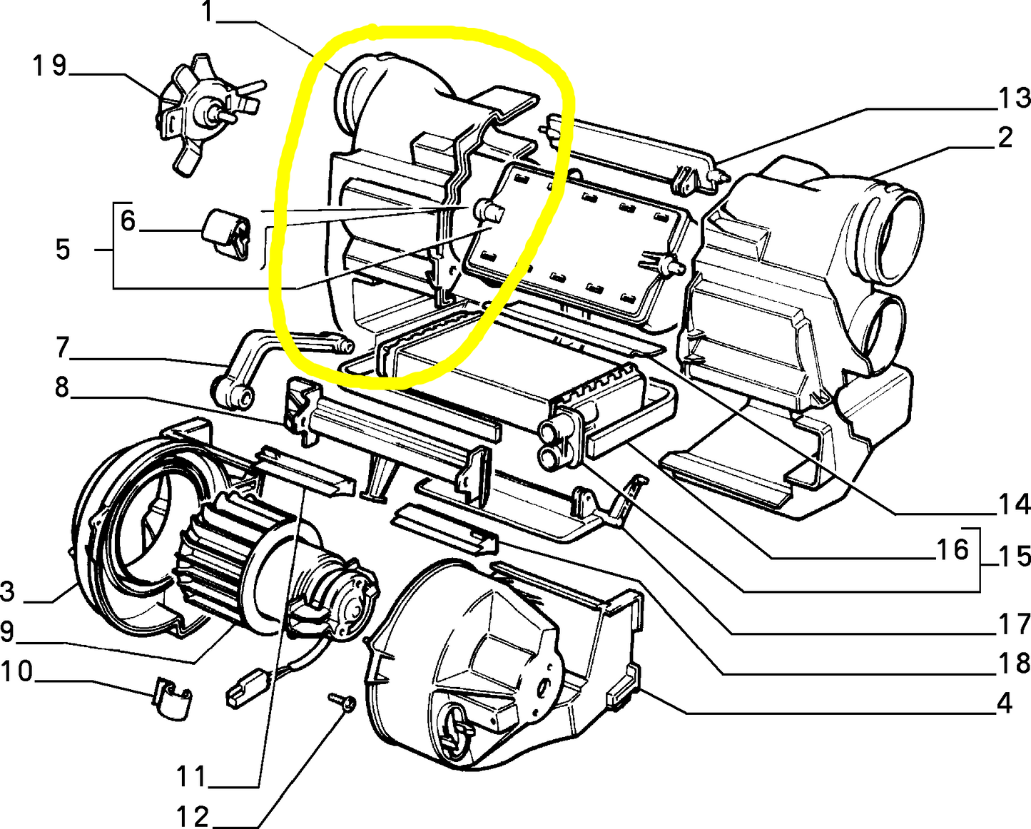 Lancia Thema Fiat Croma Alfa Romeo 164 Scatola Destra Riscaldatore Nuova Originale 82419827 82419829