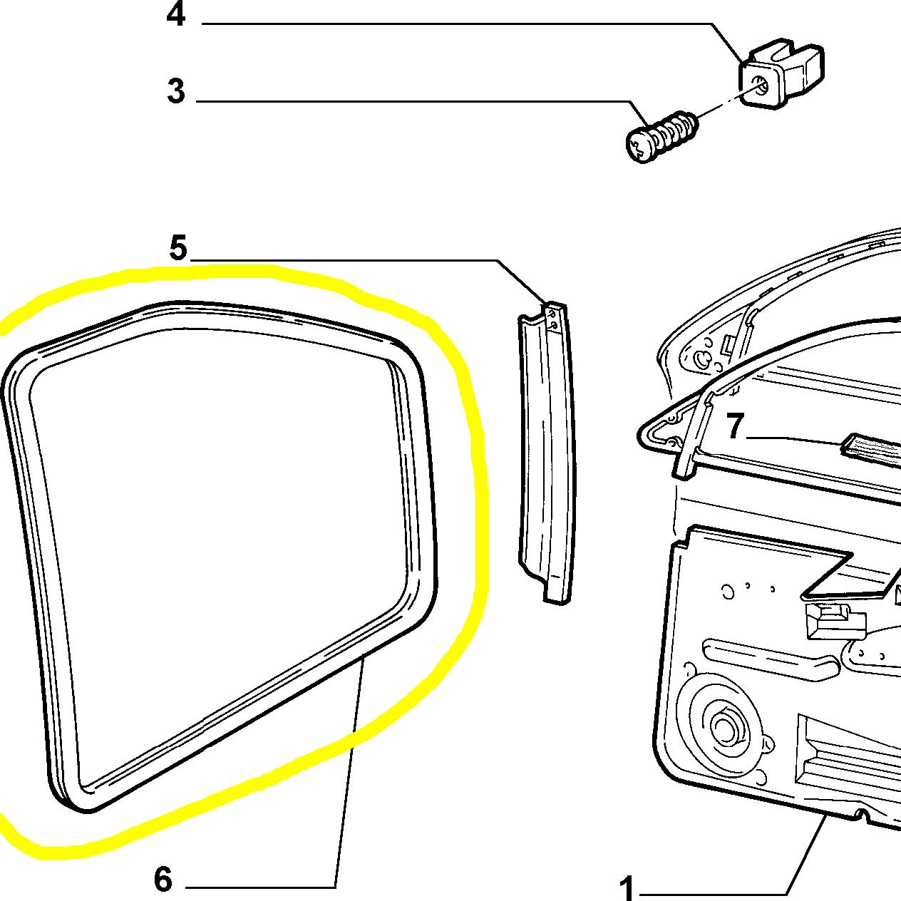 Lancia Lybra Front Door Seal New Old Stock (NOS) Original Part 46418541 46818088