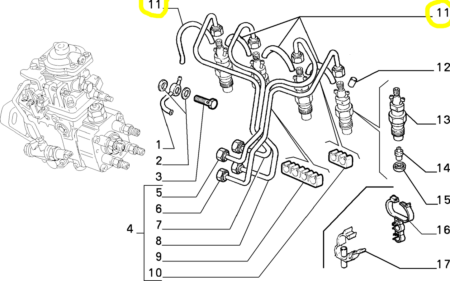 Lancia Delta e Dedra TD Tubo Flessibile Portapolverizzatore Nuovo Originale 46759458 46544643
