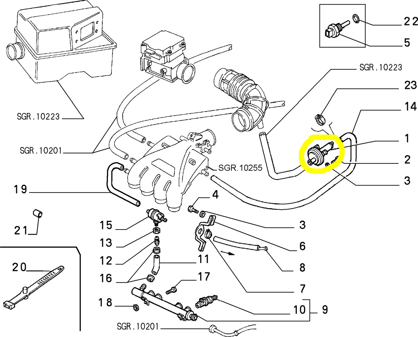 Autobianchi Y10 1300 Air Pressure Solenoid Valve New Original 7659784