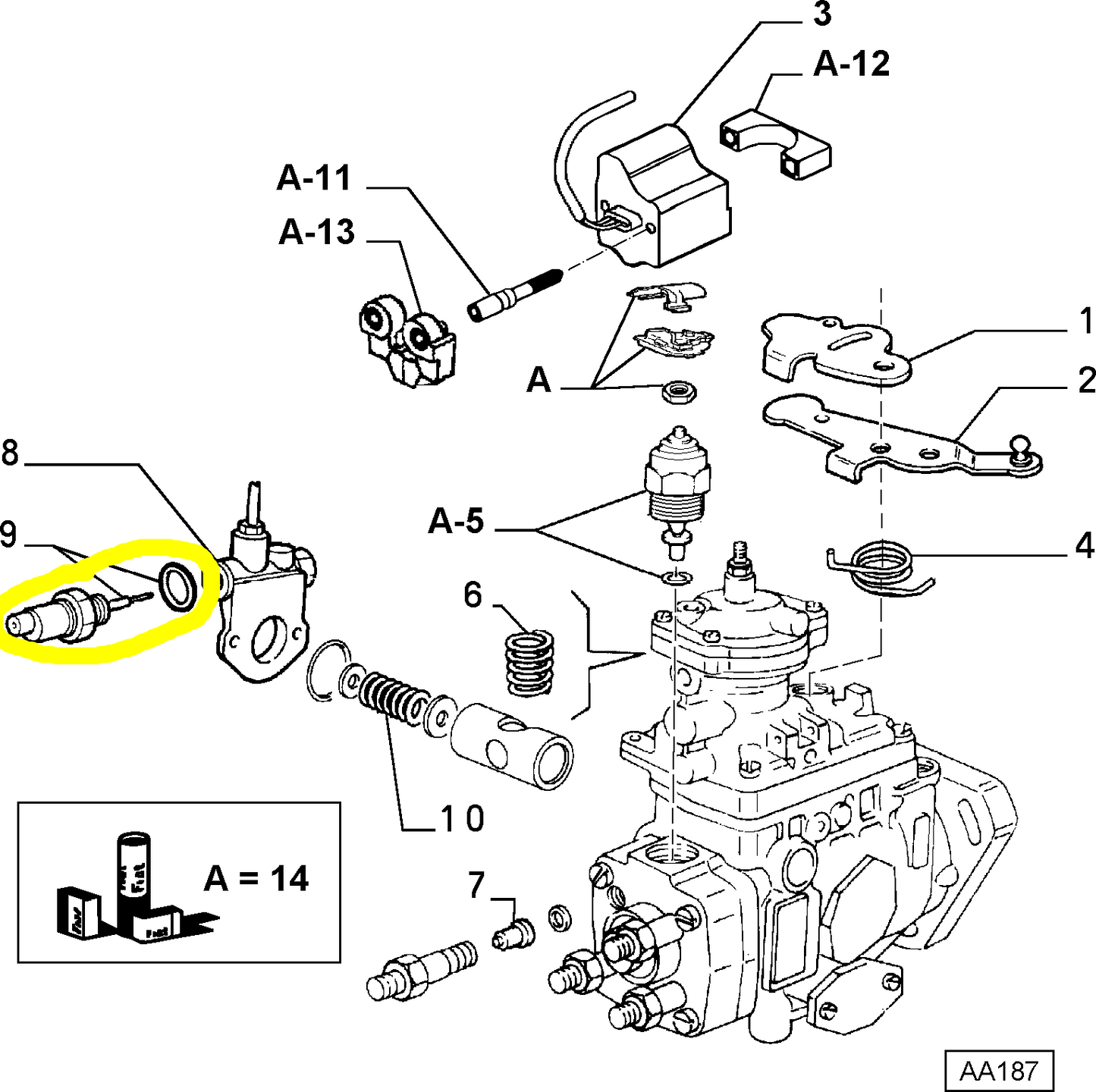 Lancia Delta e Dedra TD Sensore termostatico Pompa Iniezione Nuovo Originale 9942467 9950537