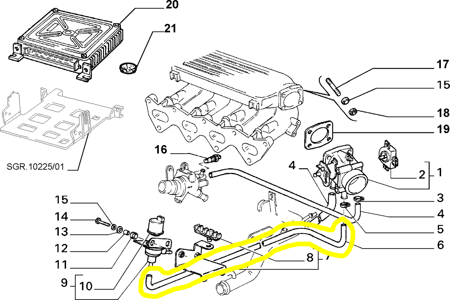 Lancia Delta Integrale e Evoluzione Manicotto Flessibile Impianto Alimentazione Nuovo Originale 7649835 - Raggi's Automobilia e Ricambi Auto