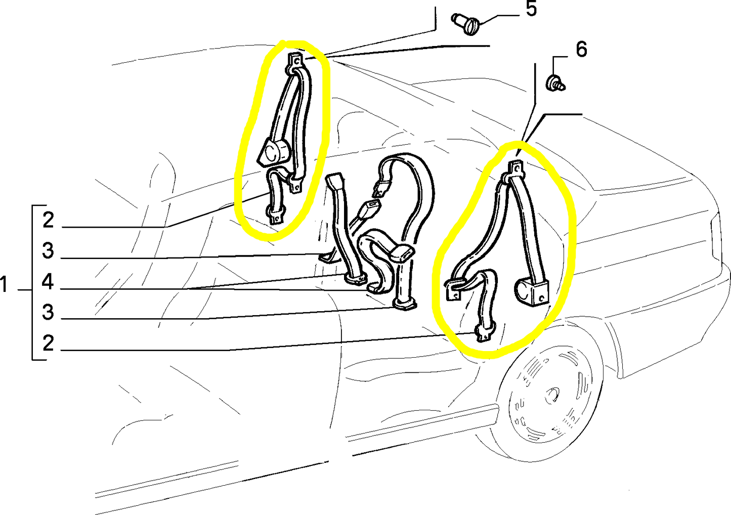 Lancia Dedra Cintura di Sicurezza Sabelt Posteriore Laterale Nuova Originale 5892071