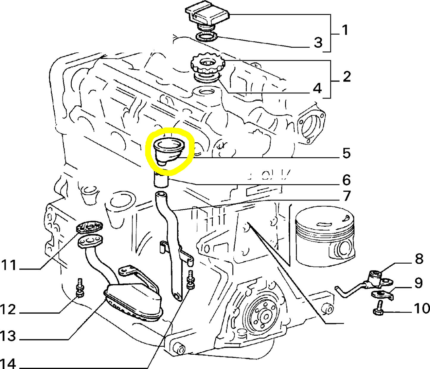 Lancia Delta Integrale e Evoluzione Corpo Sfiato Motore Nuovo Originale 7659434 7688629