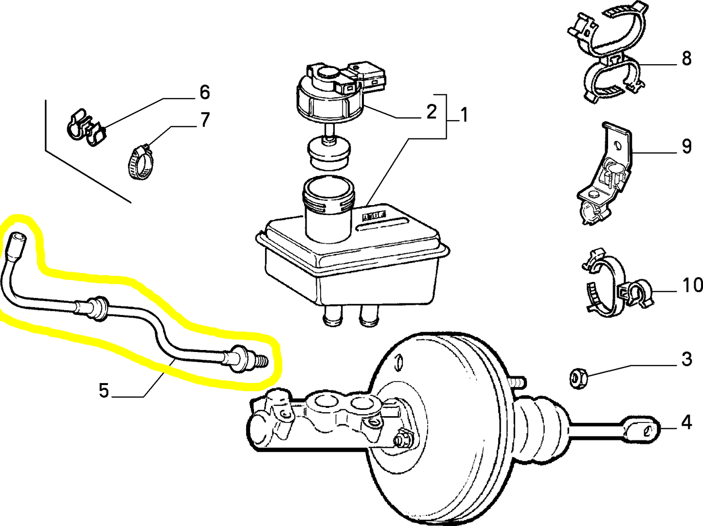 Lancia Delta 1400 e 1600 Tubo Flessibile Servofreno Nuovo Originale 7763470