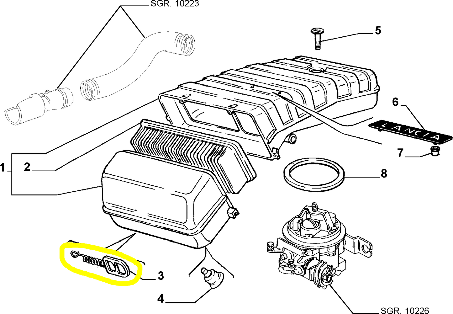 Lancia Delta e Dedra Molletta Scatola Filtro Aria Nuova Originale 7665062 7626597