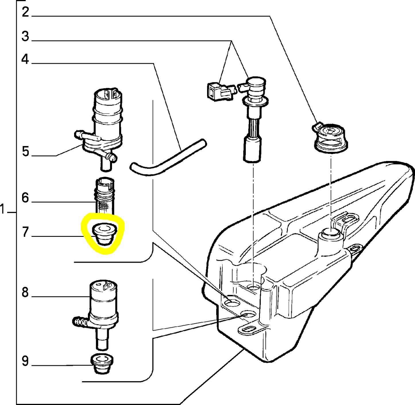 Lancia Dedra Guarnizione di Tenuta Elettropompa Vaschetta Tergicristalli Nuova Originale 60809032