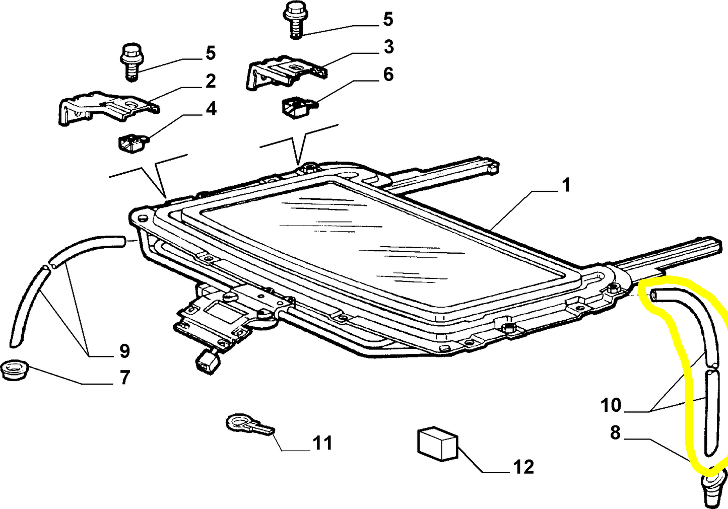Lancia Y Tubo Flessibile Tetto Apribile Nuovo Originale 7792943
