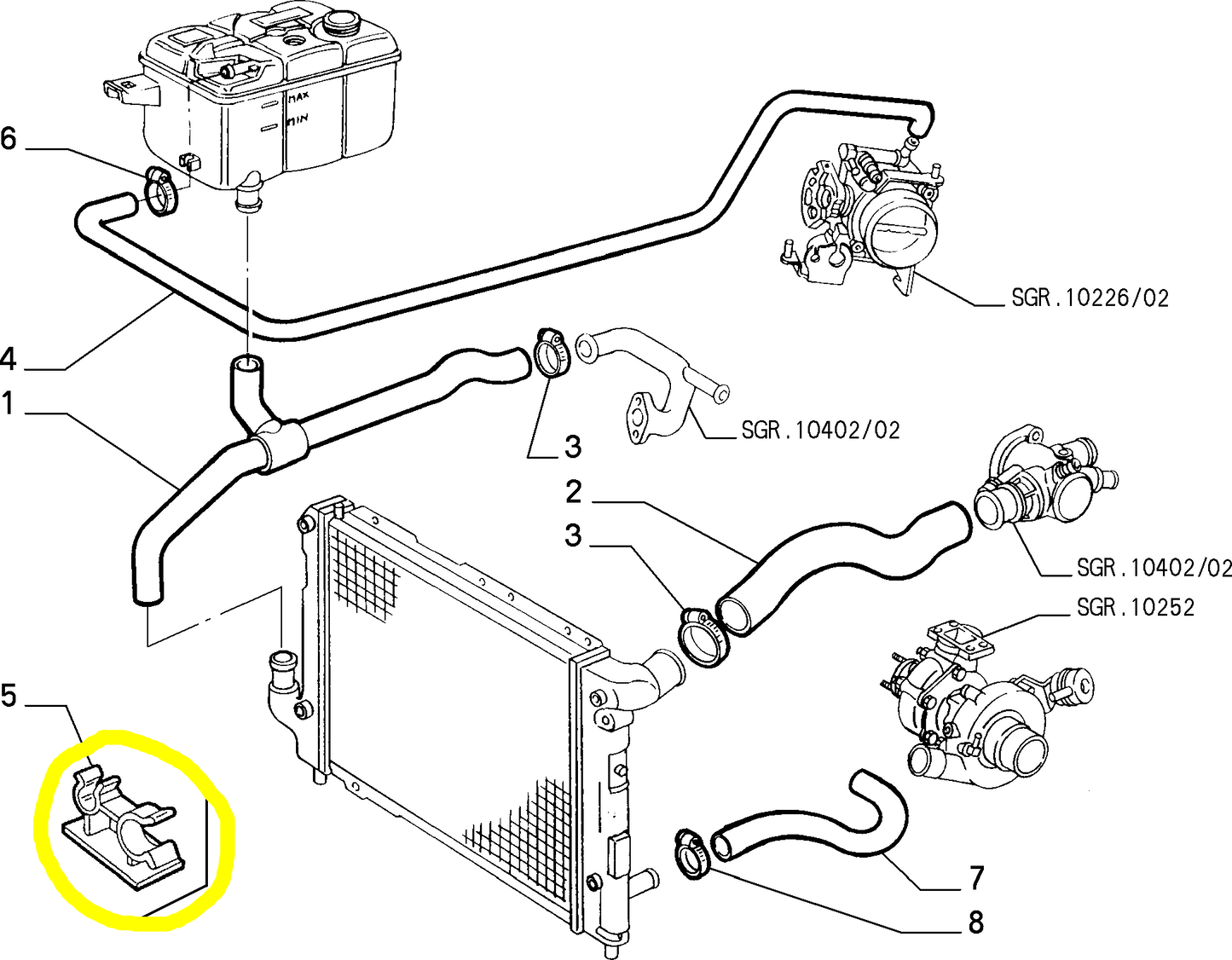 Lancia K Radiator Clip New Original 7782693