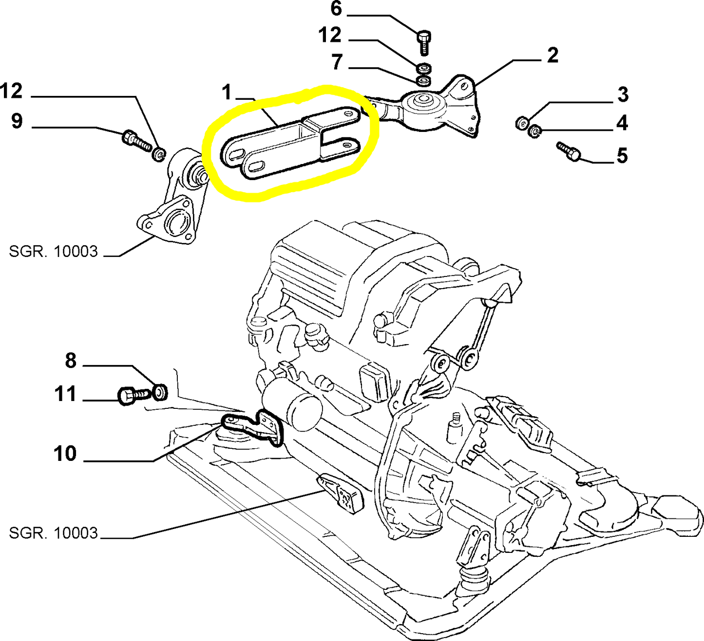 Lancia Thema TD Fiat Croma Tirante Supporto Motore Nuovo Originale 82478084