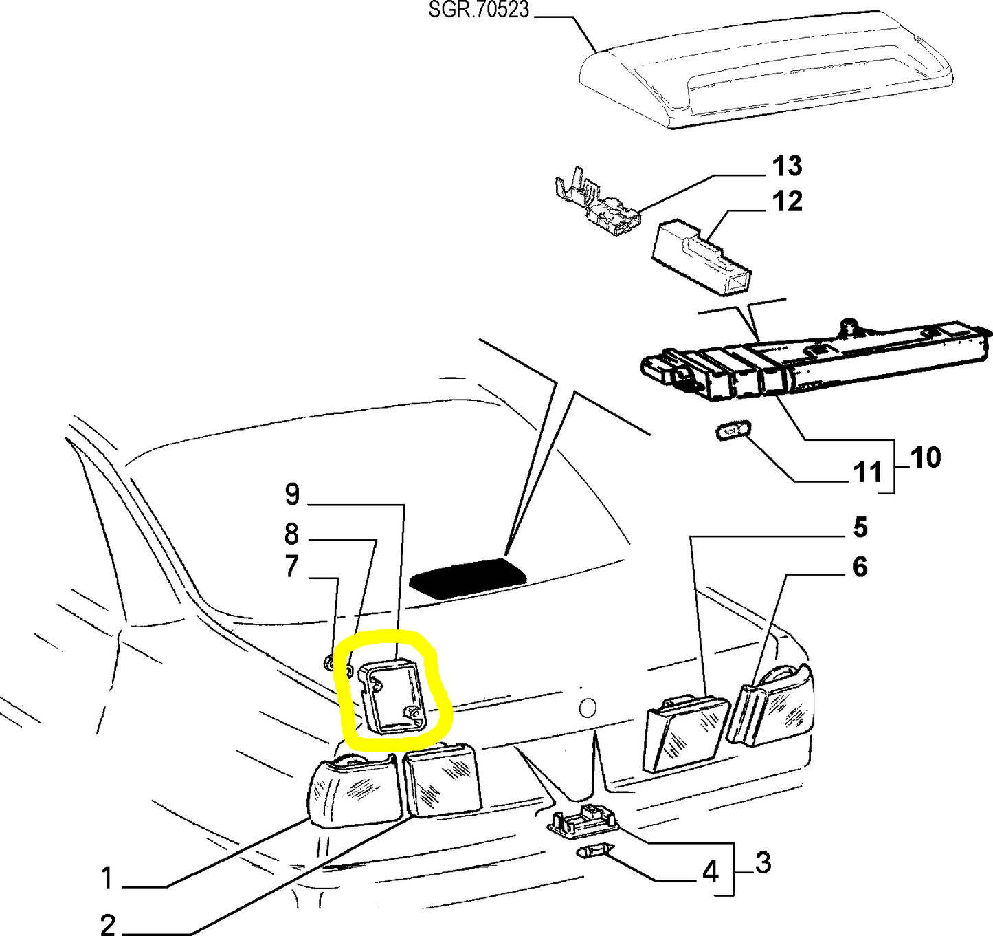 Lancia Dedra Coperchio Sinistro Fanale Posteriore Nuovo Originale 82446902