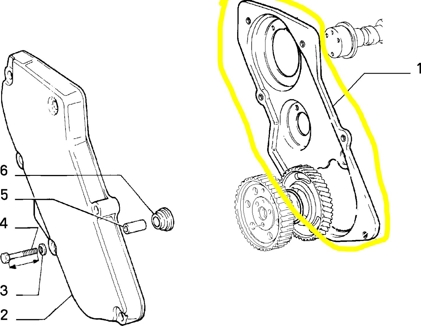 Lancia TD Fiat Croma Coperchio Comandi Distribuzione Nuovo Originale 98432824 4829486