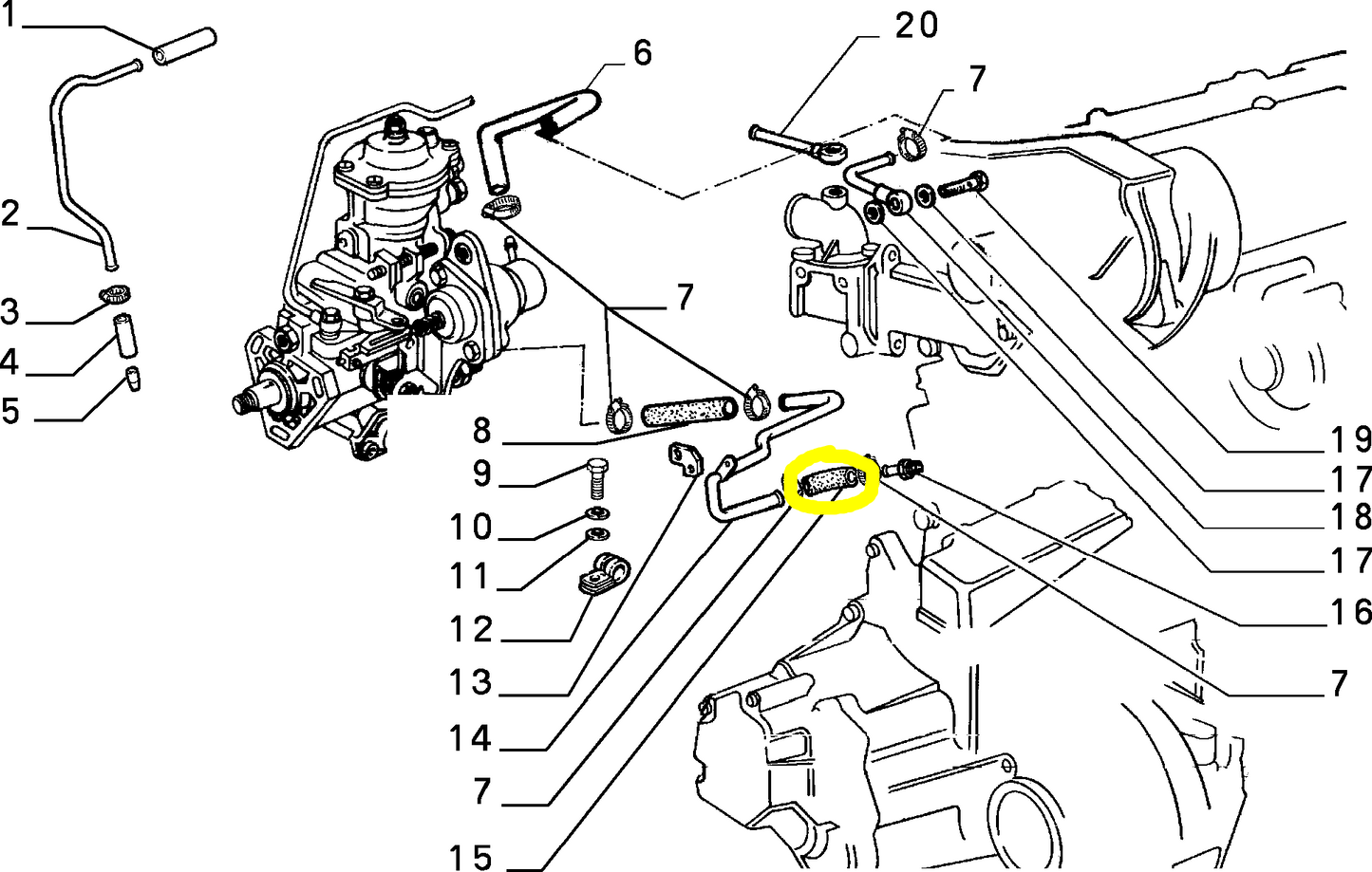 Lancia Thema TD Manicotto Flessibile Pompa Acqua Nuovo Originale 4842343