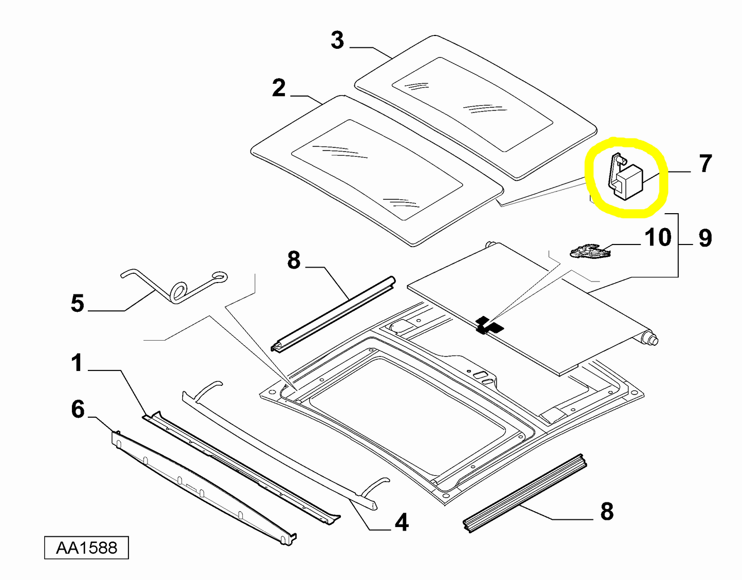 Lancia Musa and Ypsilon Sunroof Pad New Original 71734748