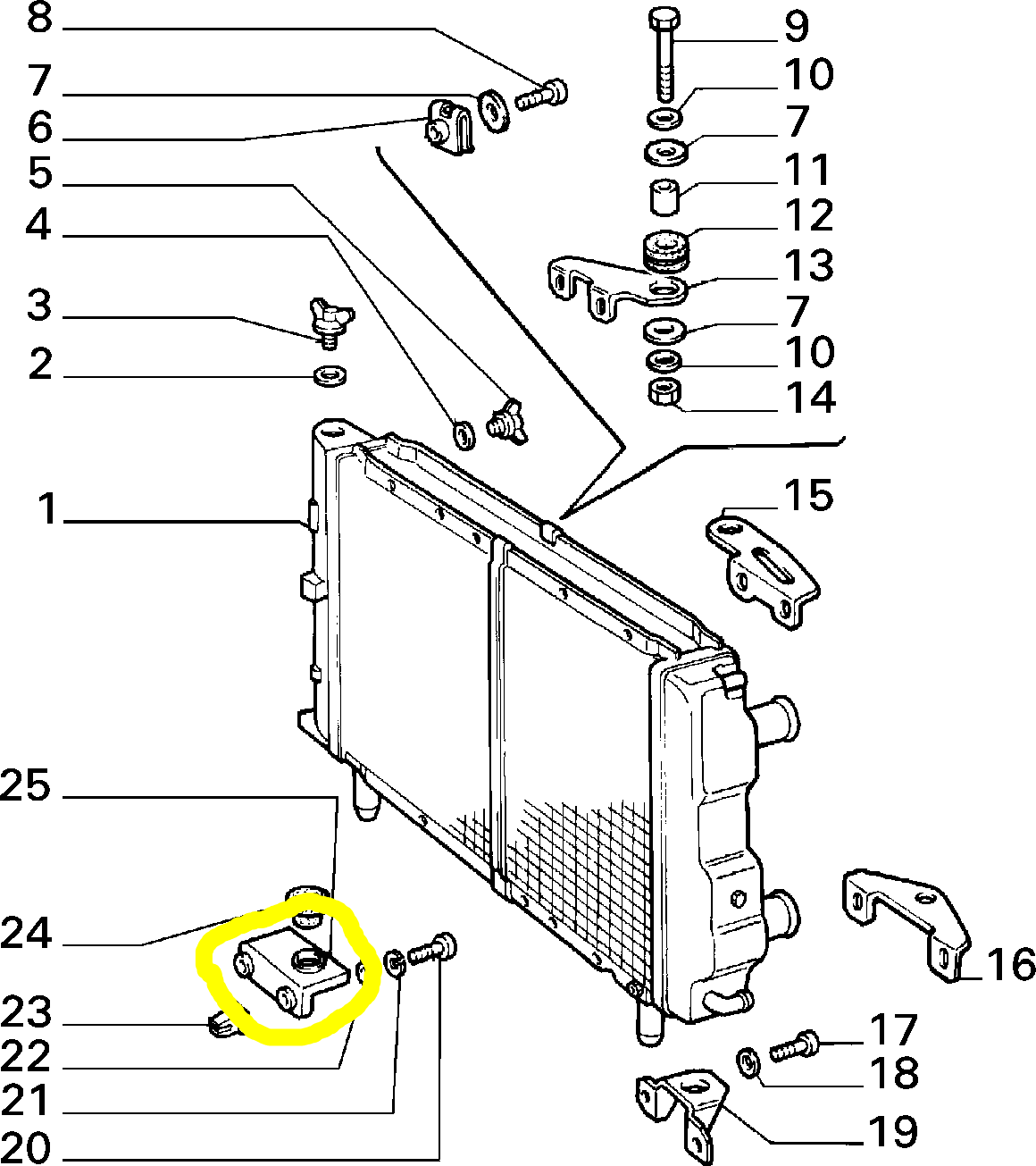 Lancia Delta Integrale Mensola Destra Radiatore Nuova Originale 82445827 - Raggi's Automobilia e Ricambi Auto