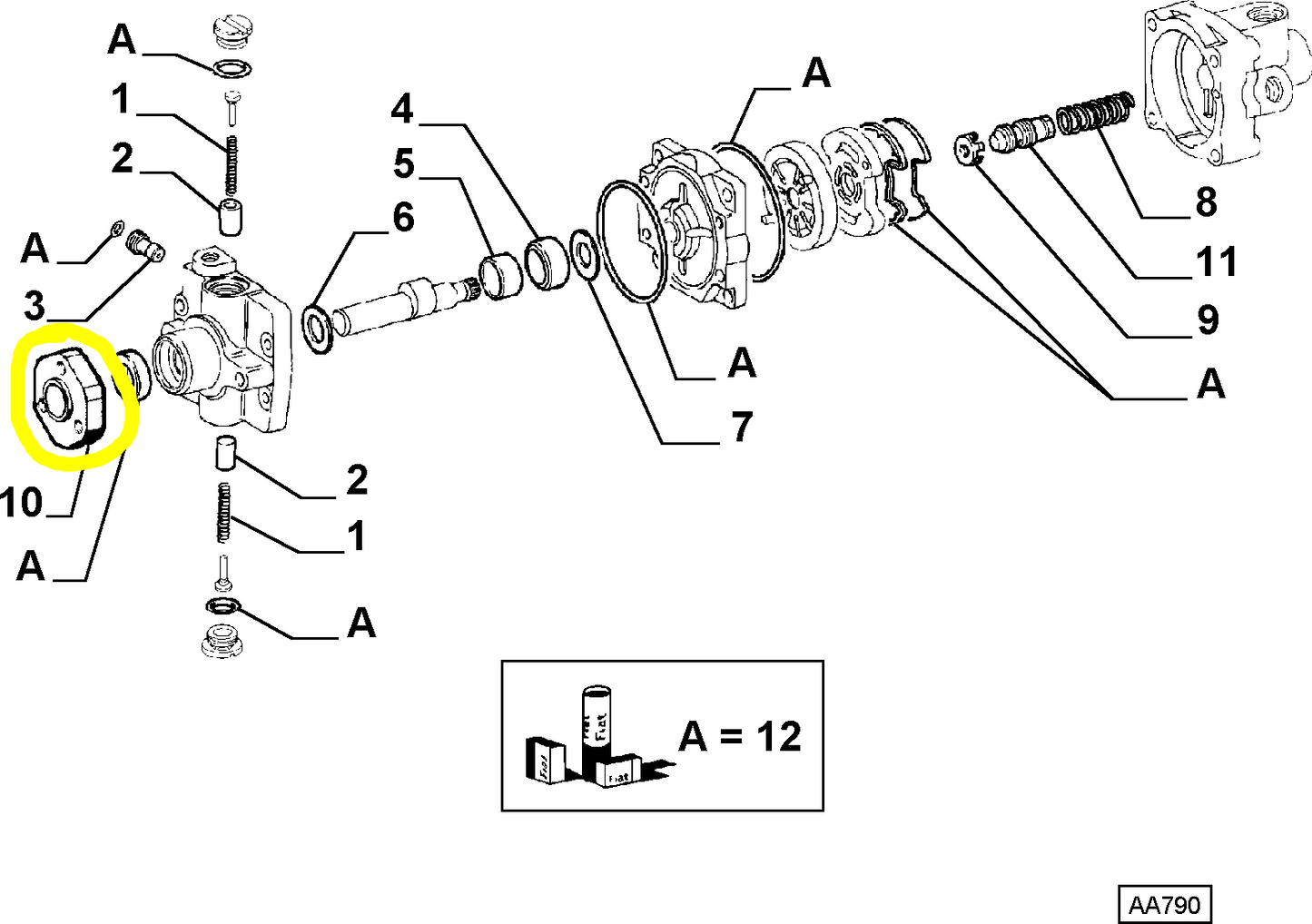 Lancia Thema e Croma 6V Mozzo Pompa Servosterzo Nuovo Originale 9940320 9942413
