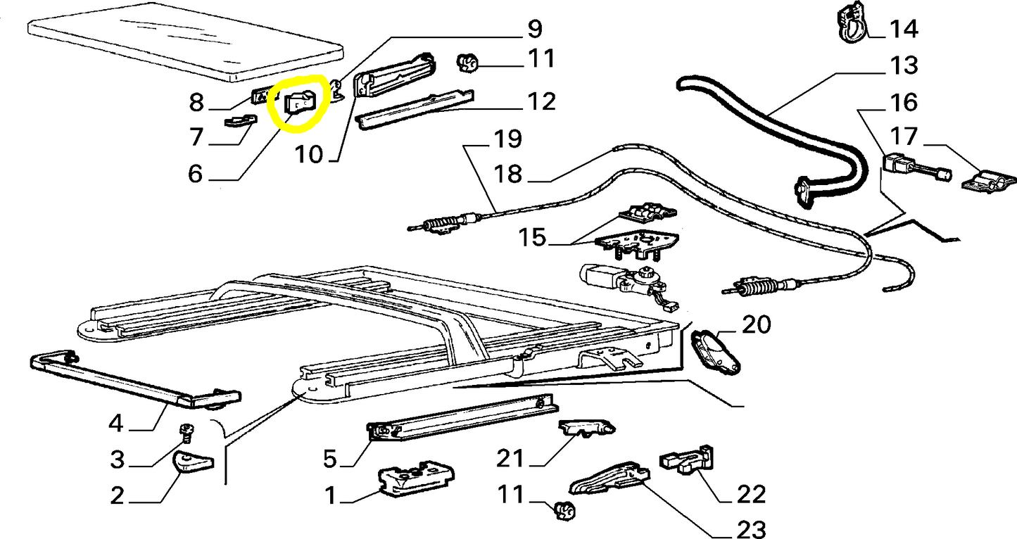 Lancia Delta Integrale e Evoluzione Supporto Sinistro Tetto Apribile Nuovo Originale 82458444