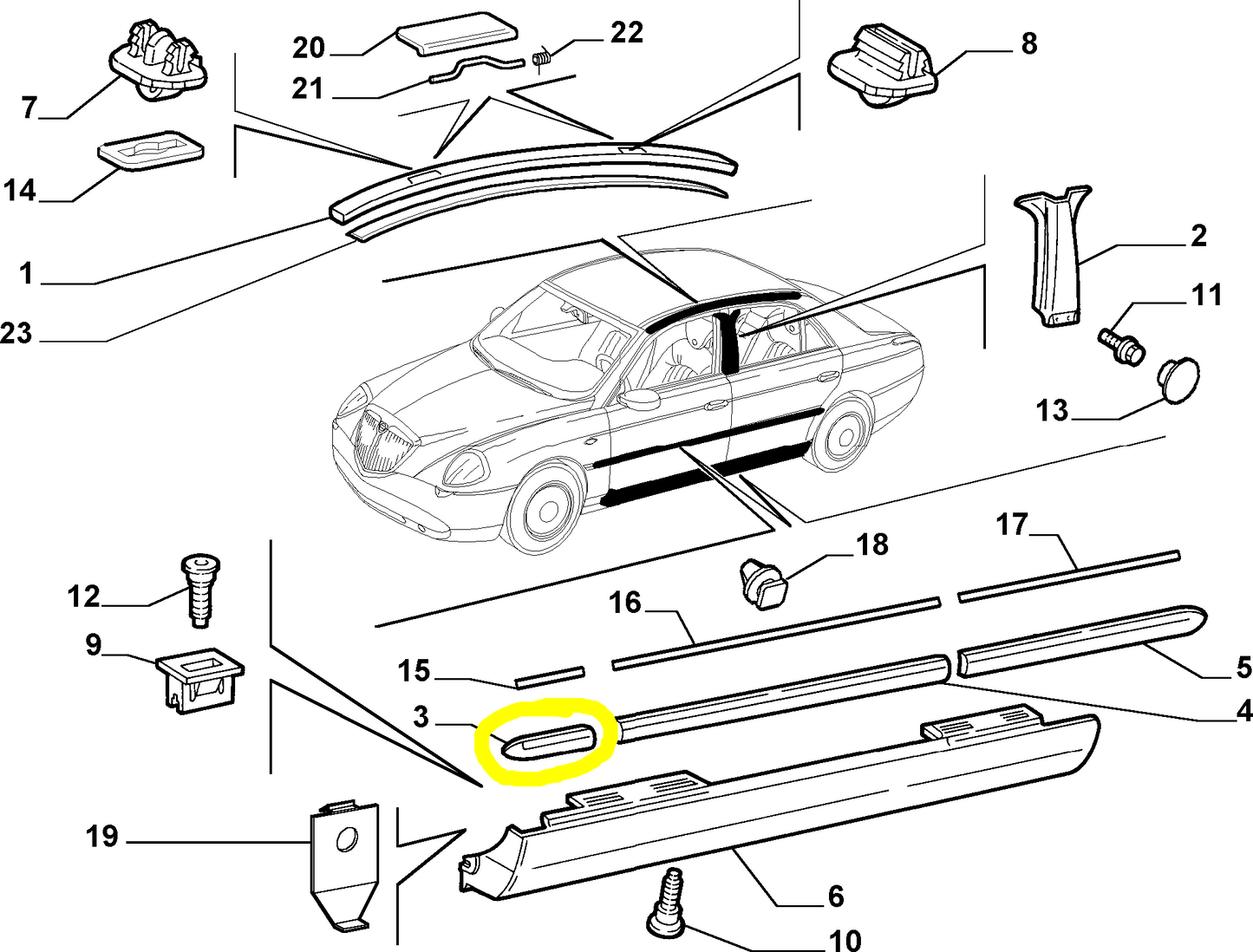 Lancia Thesis Modanatura Parafango Anteriore Destro Nuova Originale 71729208 156031035