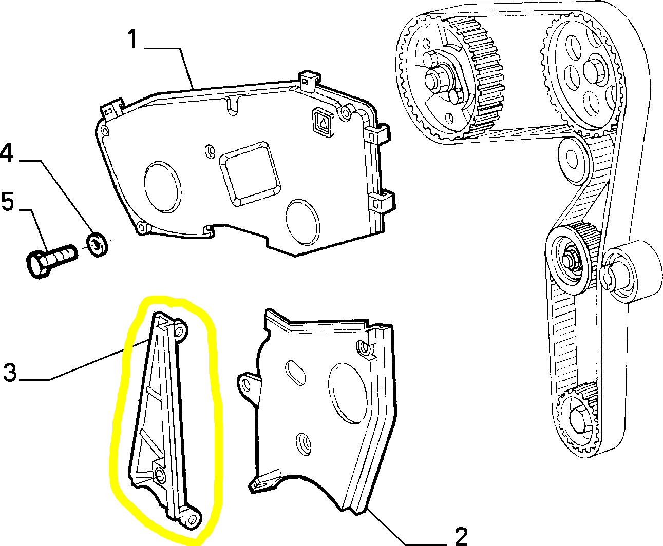 Lancia Thesis 2400 JTD 10V Timing Belt Protection New Original 55190665 46462719