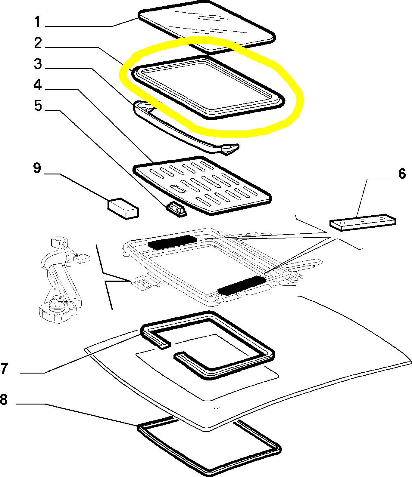 Lancia Y Guarnizione di Tenuta Tetto Apribile Nuova Originale 71712317