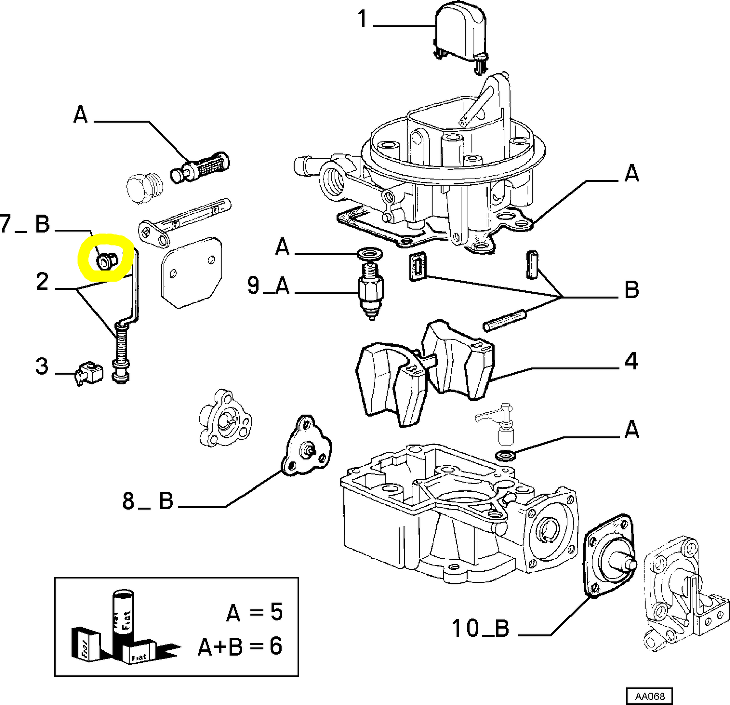 Autobianchi Y10 Boccola Tirante Carburatore Weber Nuova Originale 9940242