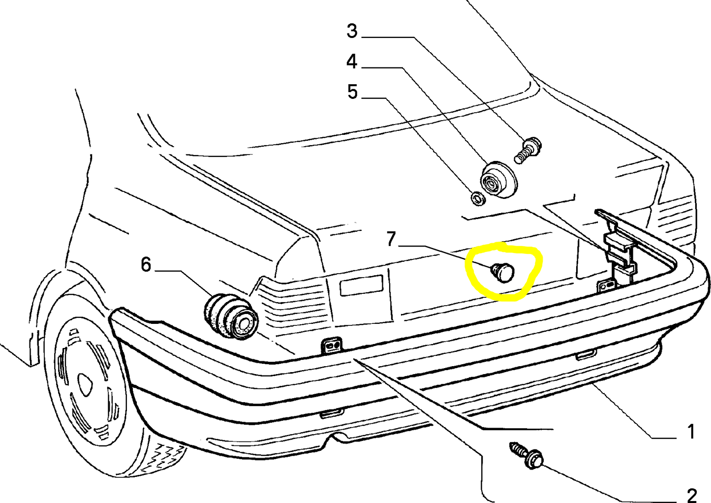 Lancia Dedra Tappo Paraurti Posteriore Nuovo Originale 82450118
