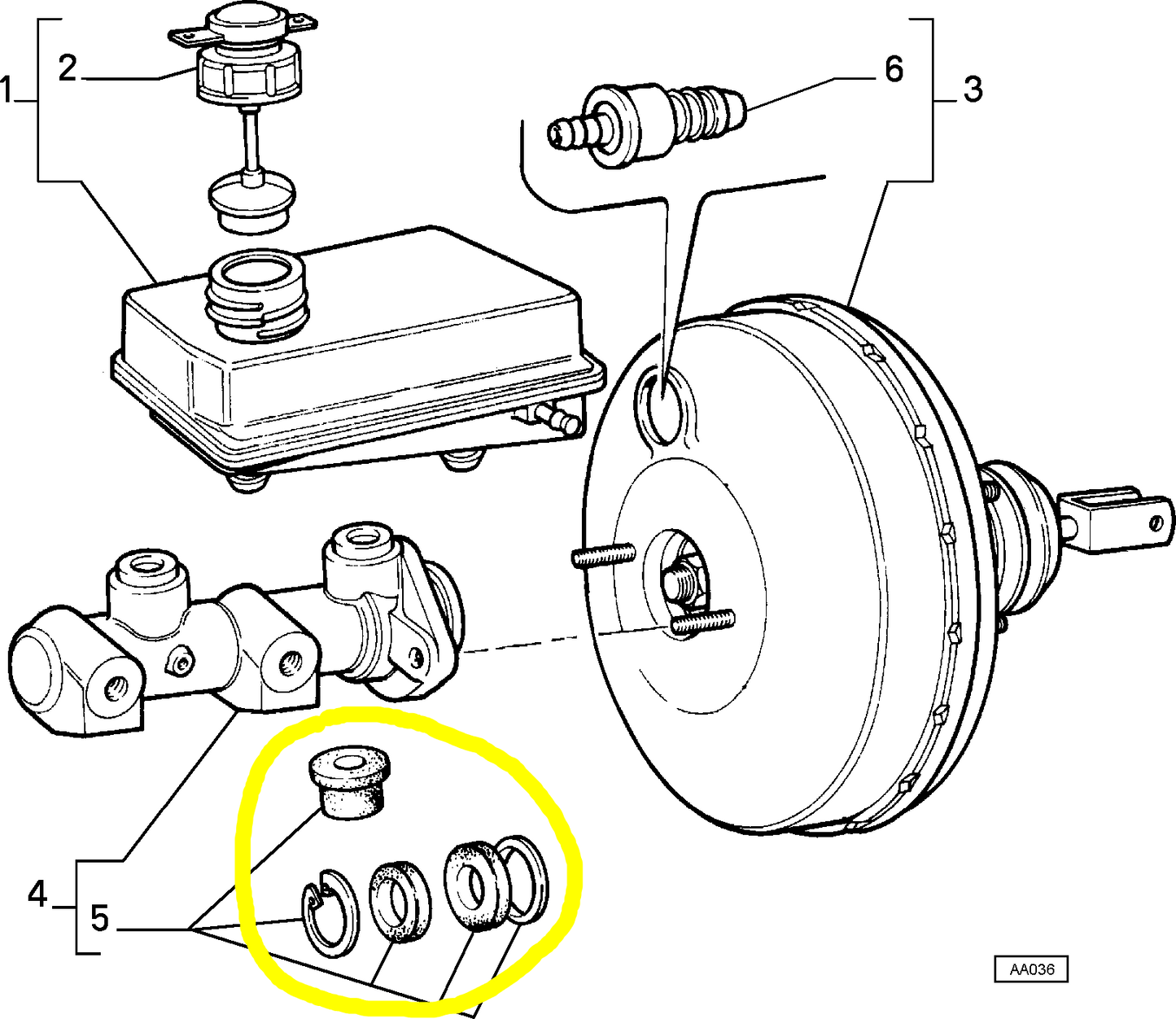 Lancia Thema Fiat Croma Brake Booster Master Cylinder Gasket Kit New Original 9940151 9950176