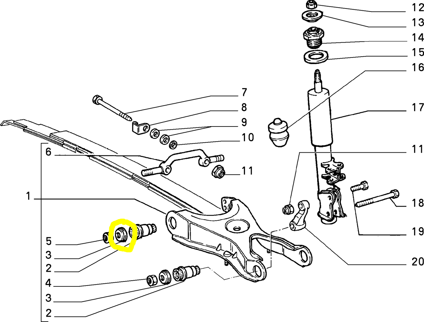 Autobianchi A112 Scodellino Boccola Elastica Braccio Oscillante Posteriore Nuovo Originale 7566865 4251115