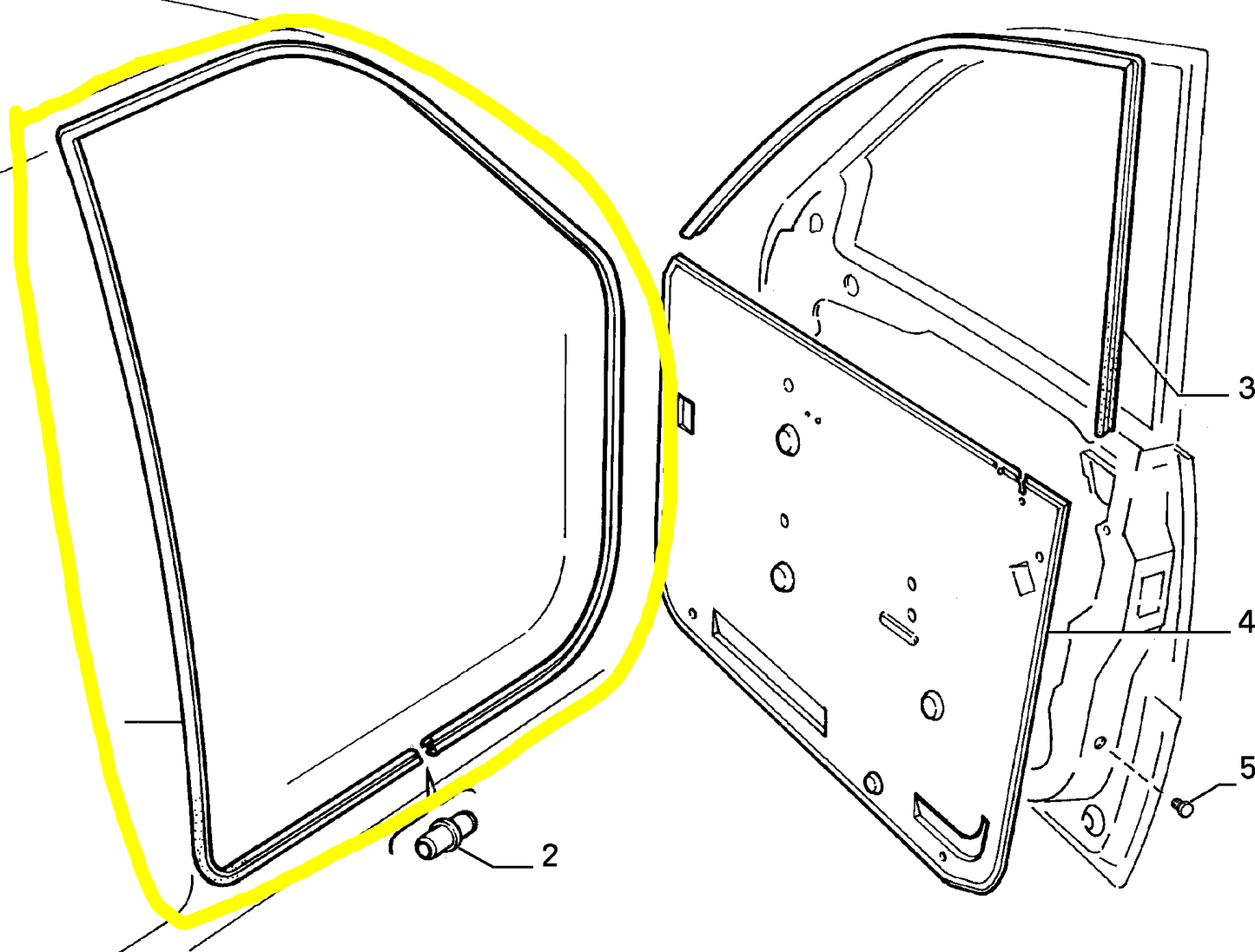 Lancia Delta Dedra Guarnizione di tenuta Porta Portiera Sportello Anteriore Sinistro Nuova Originale 82436247 46517668