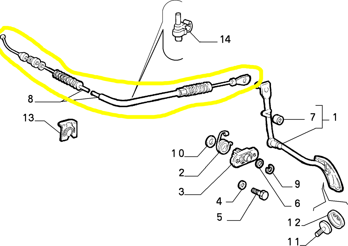 Lancia K 2000 IE e 2400 IE Trasmissione Flessibile Cavo Acceleratore Nuovo Originale 60603127