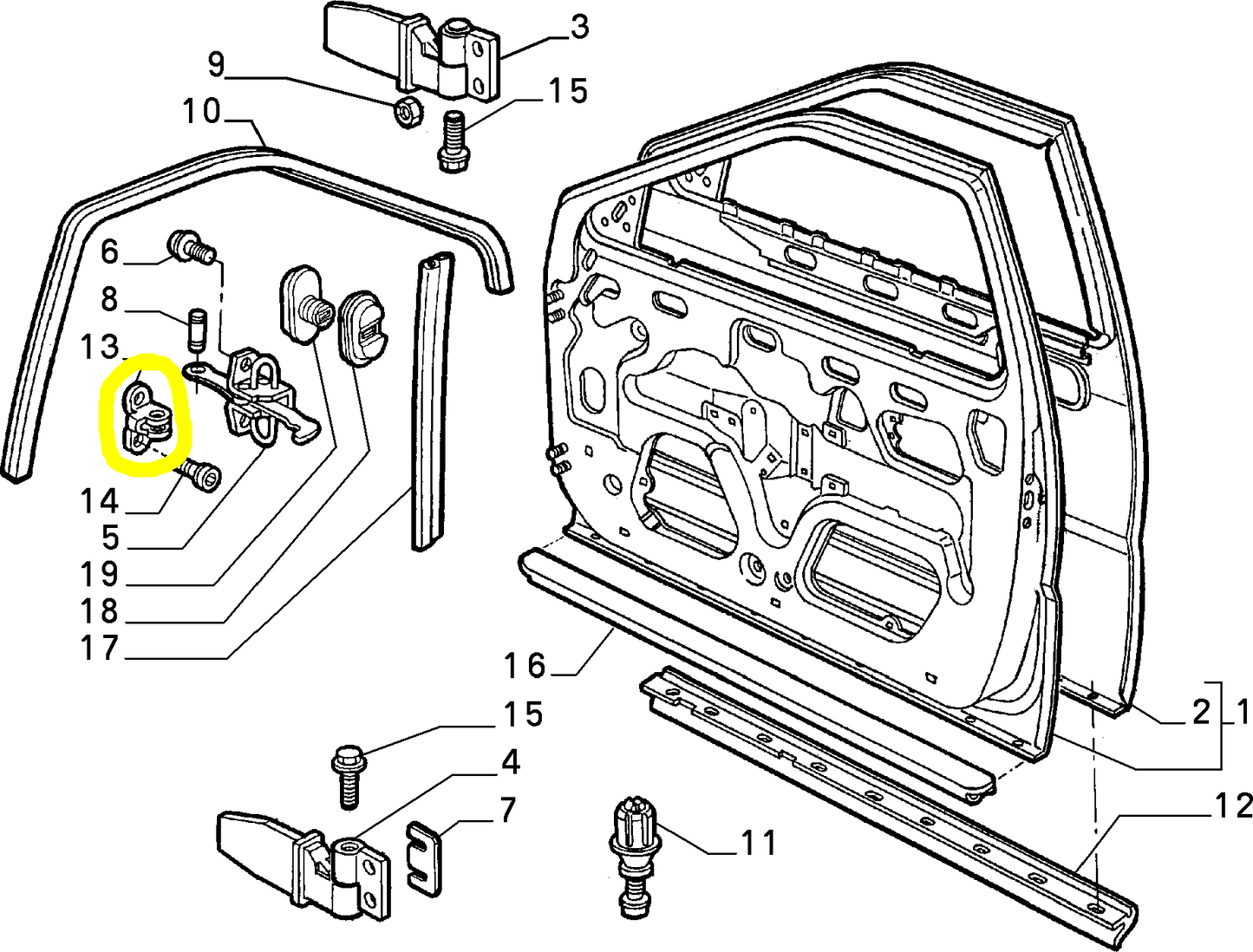 Lancia K Front and Rear Door Check Support New Original 60810824 60508588