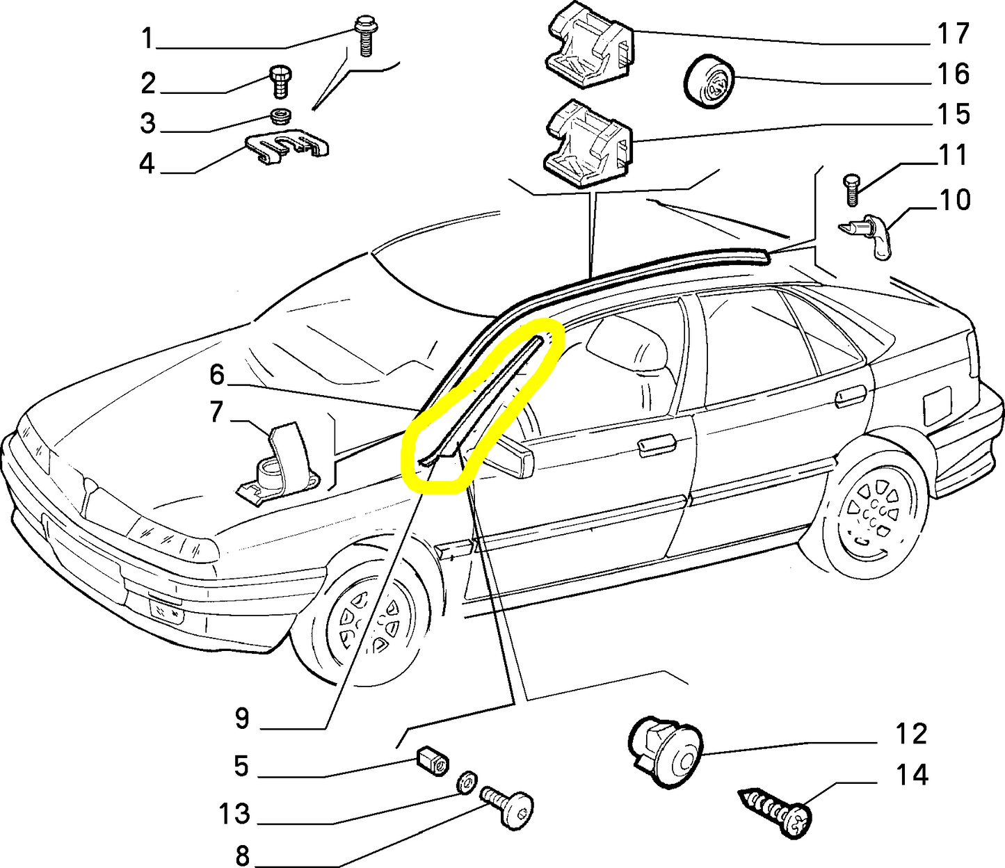 Lancia Delta Modanatura Destra Parabrezza Nuova Originale 46463204 718172099