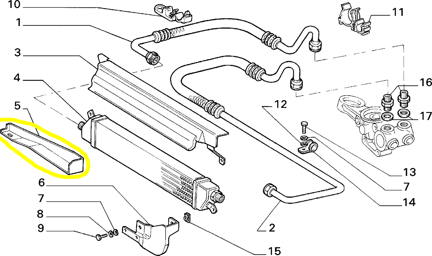 Lancia Delta Integrale Staffa Radiatore Olio Nuova Originale 82440375
